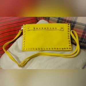 Street Level Yellow Studded Crossbody Purse